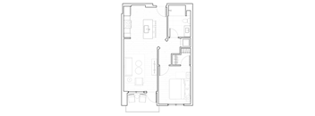 1 Bed 1 Bath Floor Plan at The Q Variel, Woodland Hills, California