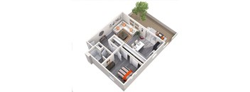 1 Bedroom floor plan at Villas at Chandler Heights, Chandler, AZ, 85249