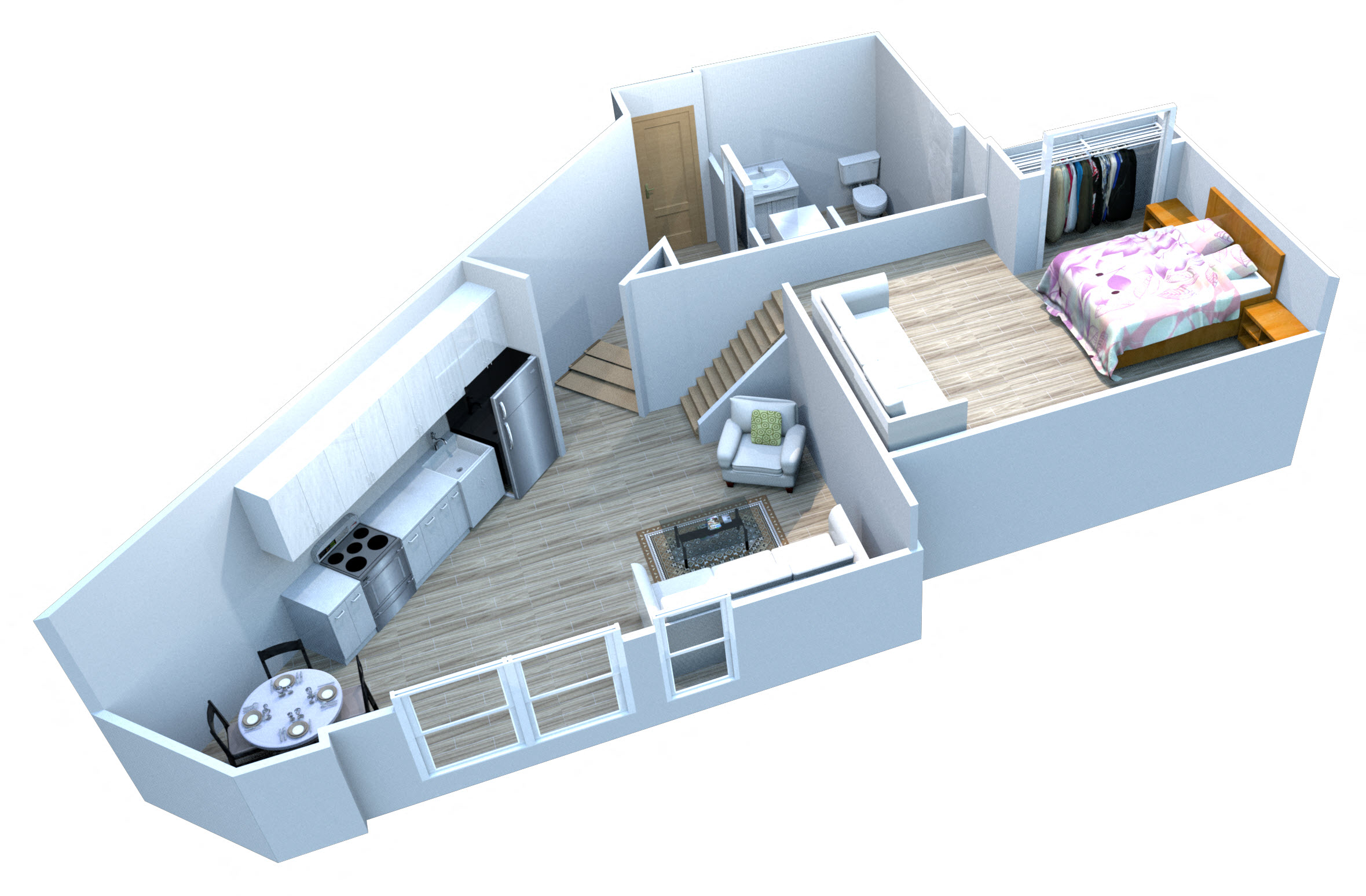 A14 Floor Plan at Pine Minor, Seattle, Washington