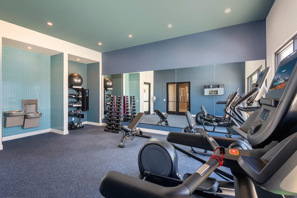 Upgraded Fitness Center Pillar at Fountain Hills upgraded fitness center with machines