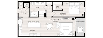 A12 Floor Plan at Huxley Scottsdale, Arizona, 85260