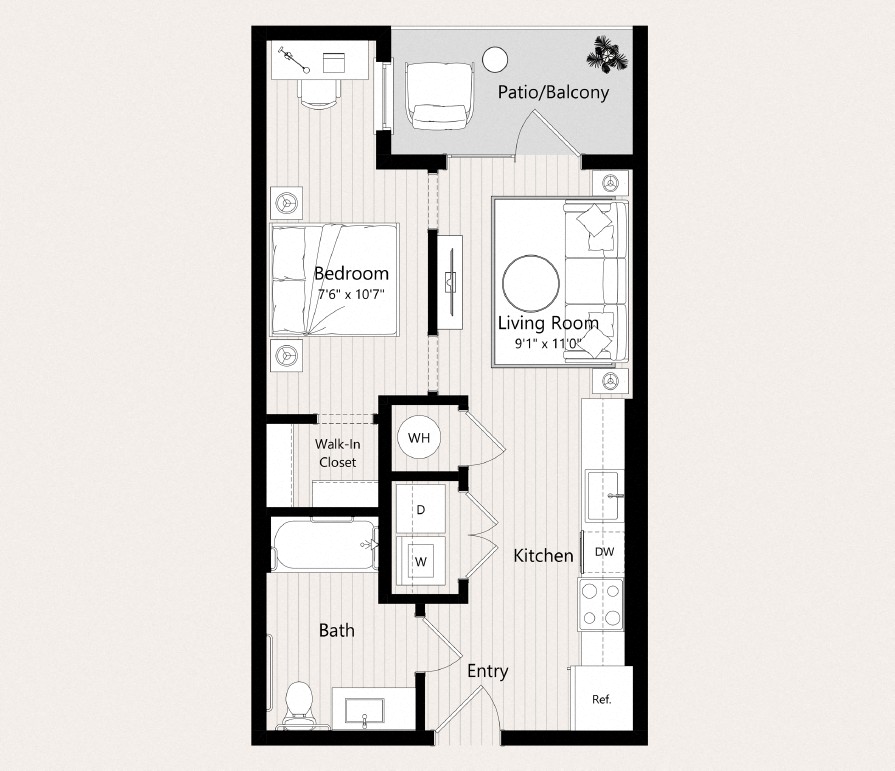 A7-A Floor Plan at Huxley Scottsdale, Scottsdale