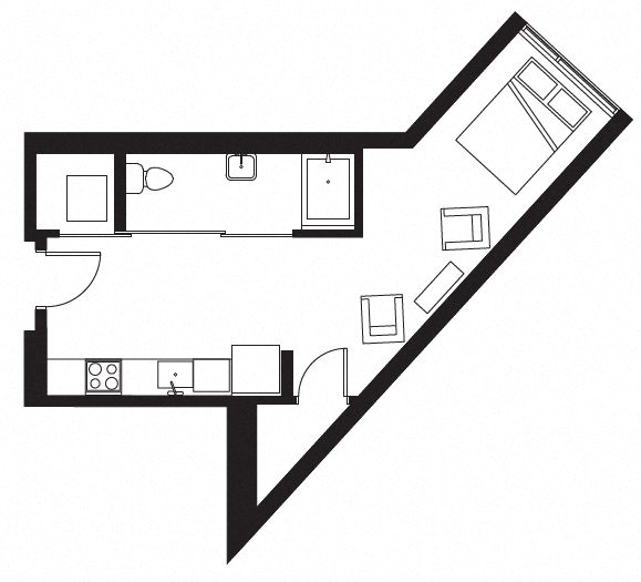Studio apartment at Pine Minor, Seattle, WA