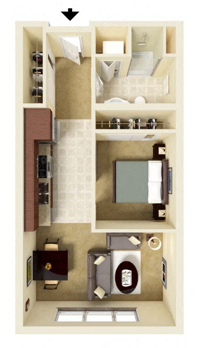Open one bedroom