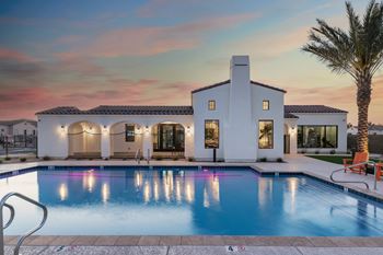 Community Pool with Lounge Deck Stainless Steel Appliances and vinyl wood plank flooring at Pillar at Fountain Hills apartments, AZ