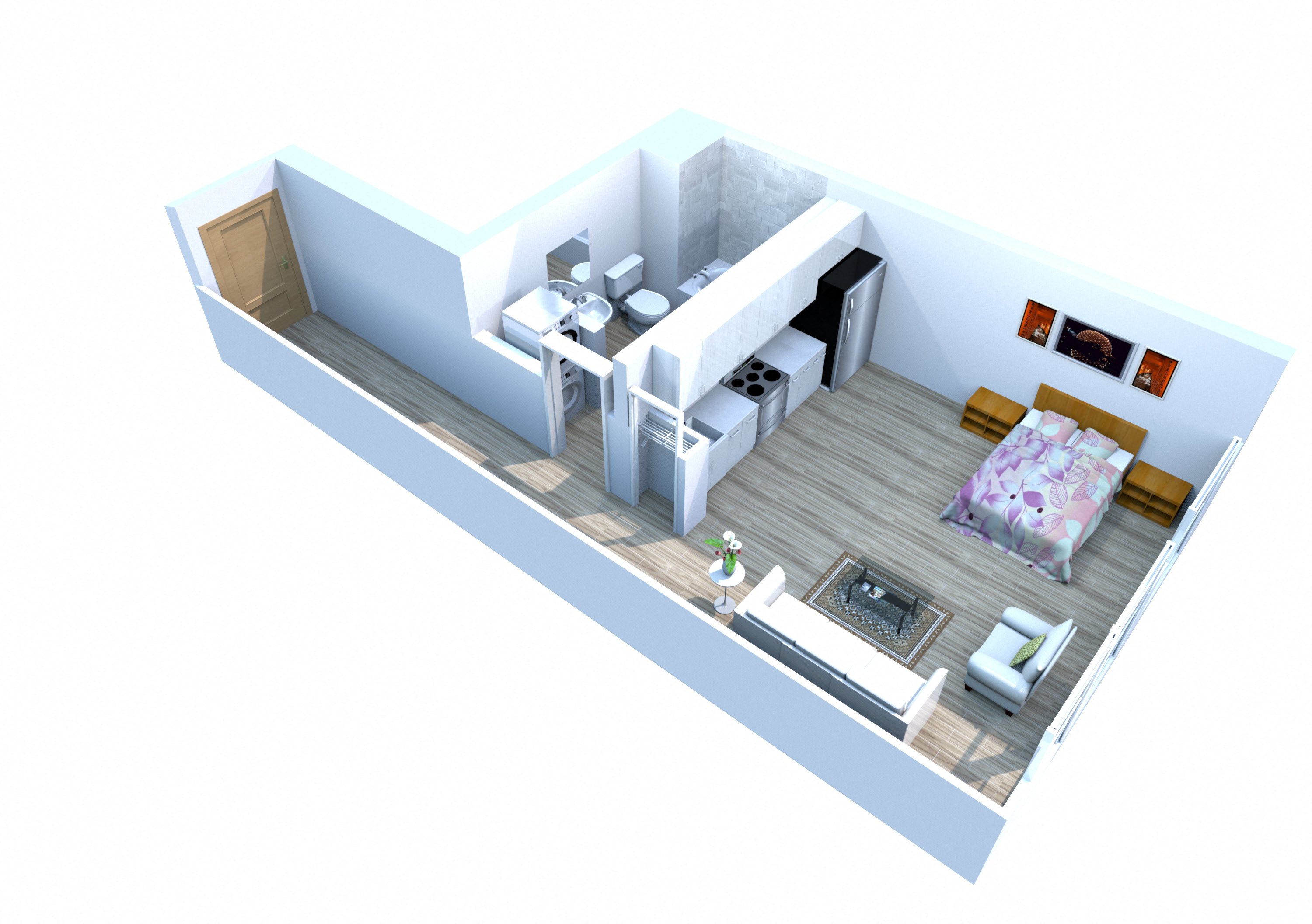 S16 Floor Plan at Pine Minor, Seattle, WA, 98101