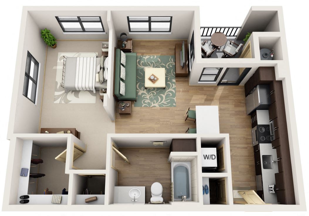 Open 1 Bedroom Floor Plan  at 56 North, Arizona