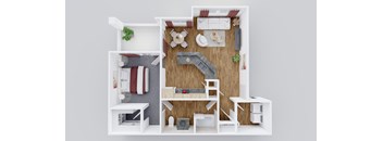 A dollhouse living room with furniture and decorations.