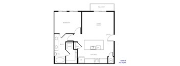 Unit 1A Floor Plan at The Hendry, Henderson, NV, 89074