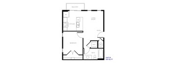 Unit 1B Floor Plan at The Hendry, Nevada