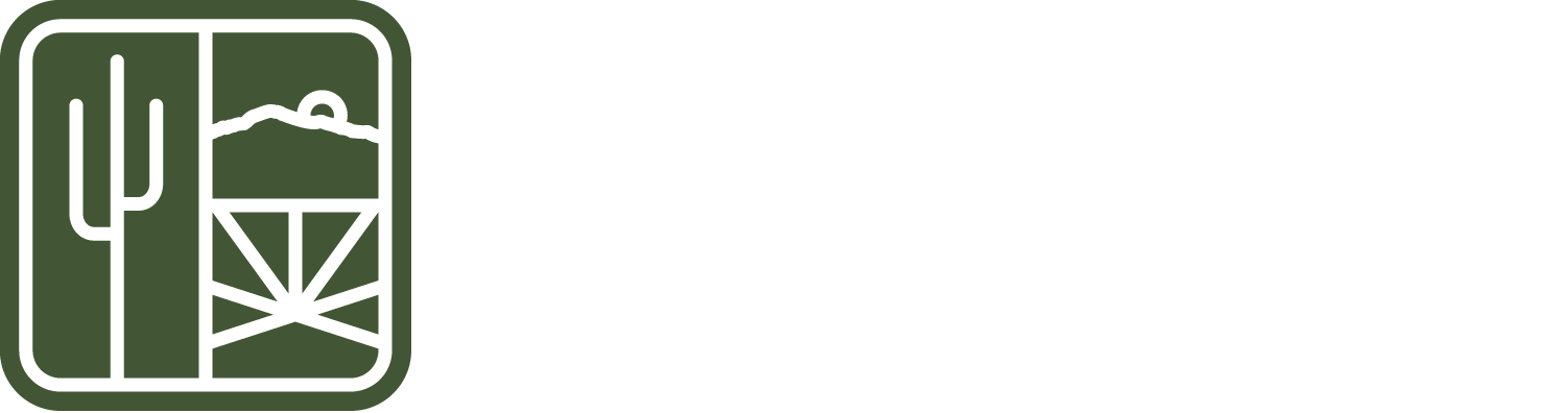 The image is a logo for MICA Apartments, featuring a green icon with a cactus, mountain, and a building with a window and a door.