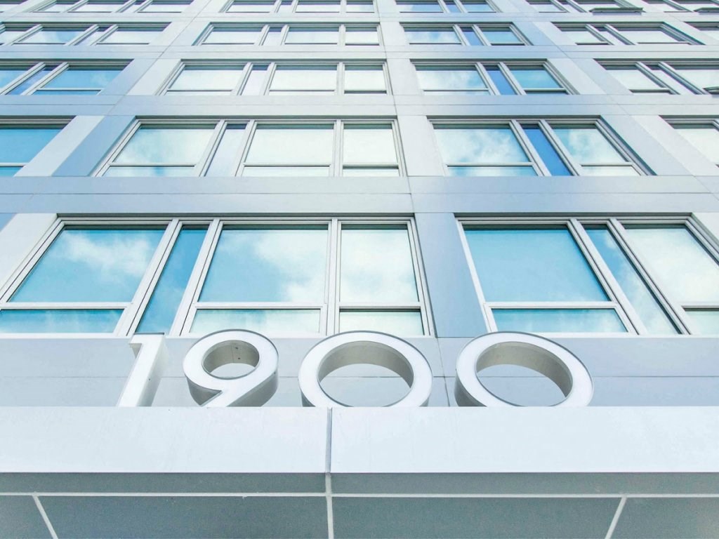 The sleek 1900 Arch facade