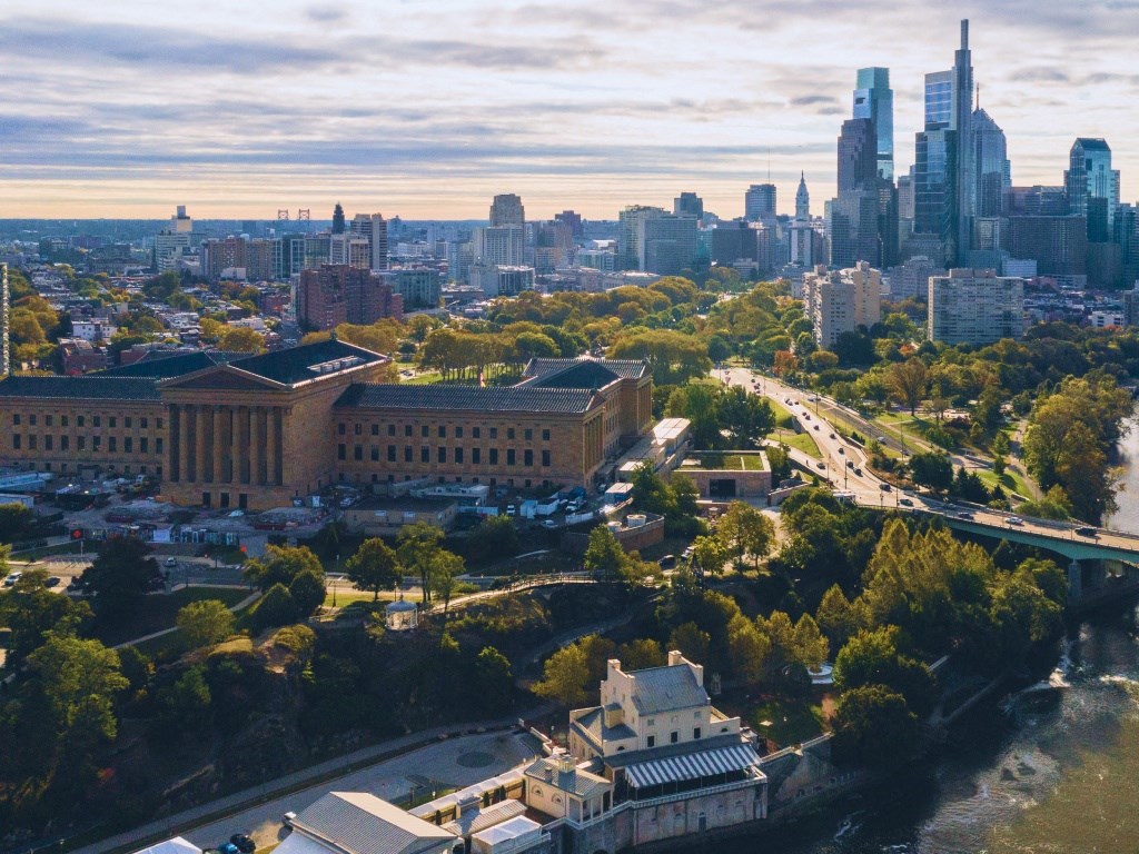 Panoramic view of the Philadelphia Museum of Art and Fairmount neighborhood