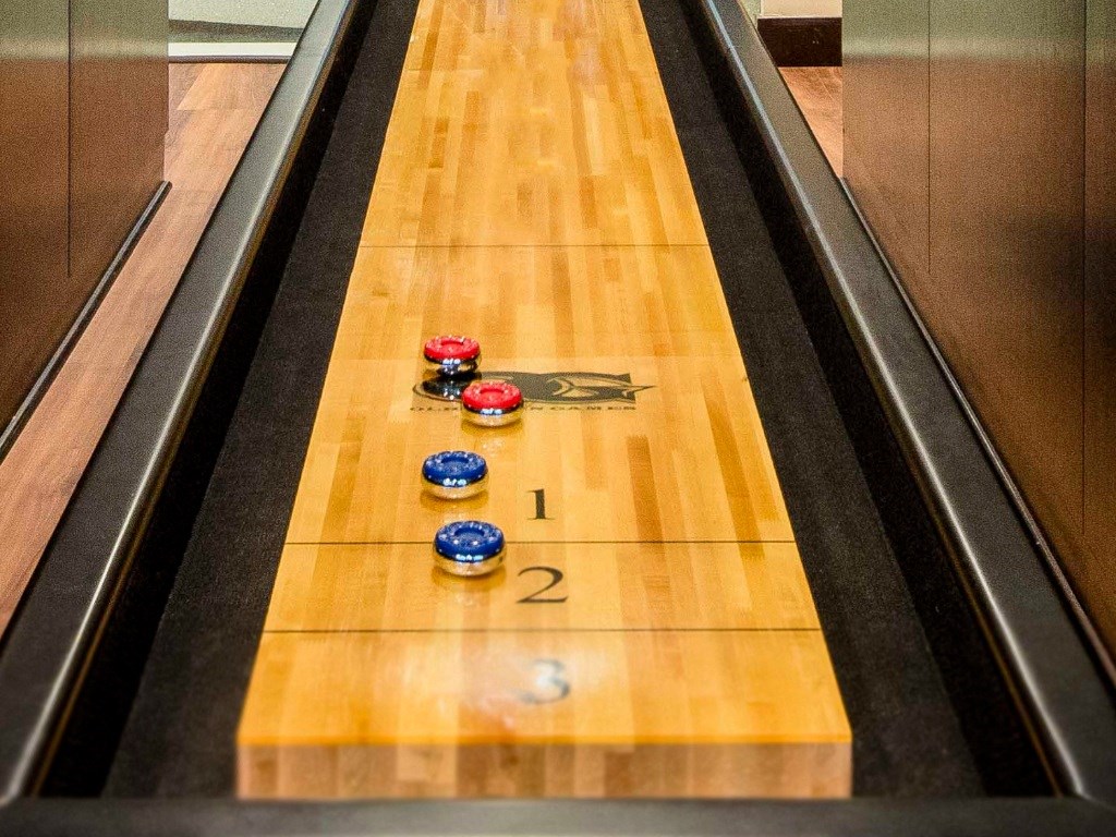 The resident game lounge featuring shuffleboard