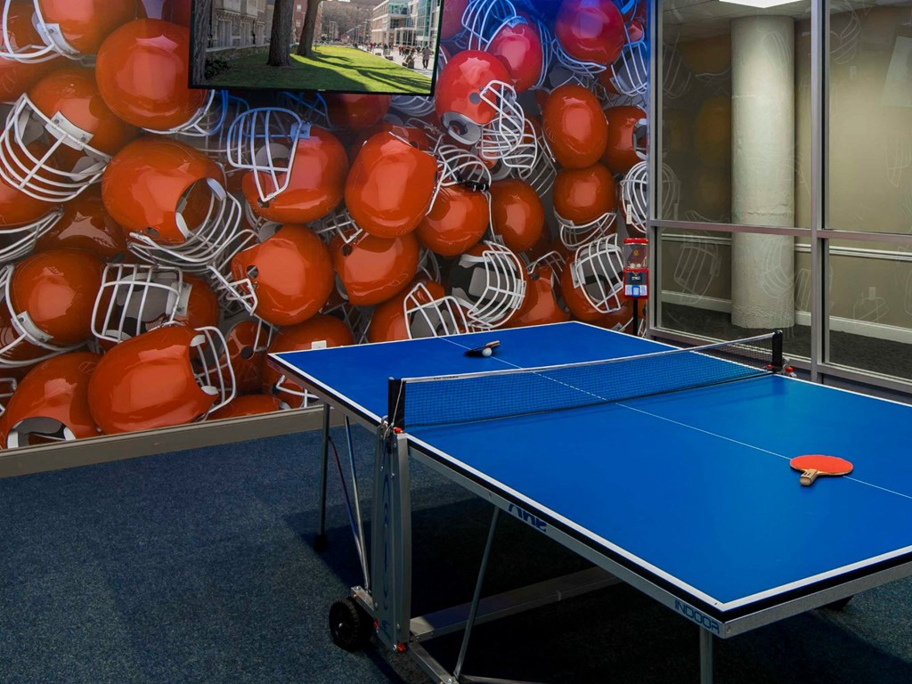 The Kardon Atlantic game lounge features a ping pong table