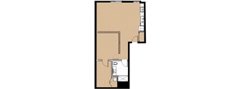 1 bedroom 1 bath G at The Freelon at Sugar Hill, Detroit, Michigan 48201