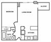 1 Bedroom w/Alcove Apartment