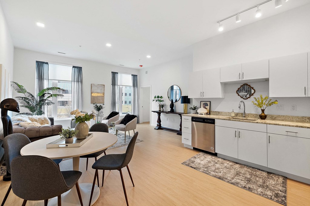 Kitchen and dining at The Freelon at Sugar Hill, Detroit, MI 48201