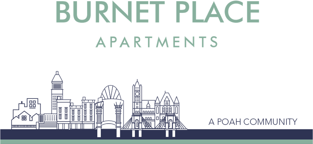 an illustration of the burnet place apartments logo
