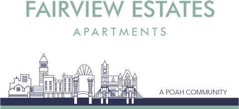an illustration of the fairview estates apartments logo
