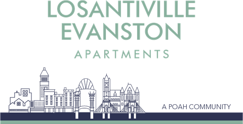 an illustration of a town with buildings on a green background