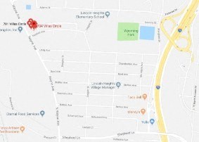 Map of buildings' locations