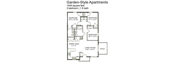 a floor plan of a house with bedrooms and a living room