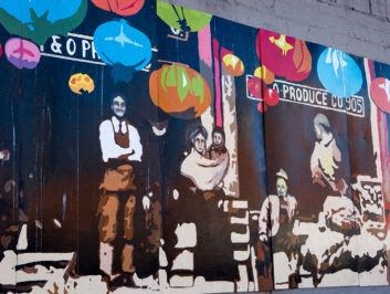 a mural on the side of a building