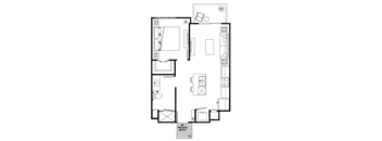 A floor plan of a house with a private entry.