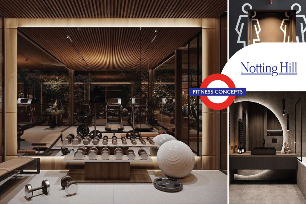 A gym with a variety of equipment including dumbbells and exercise balls.