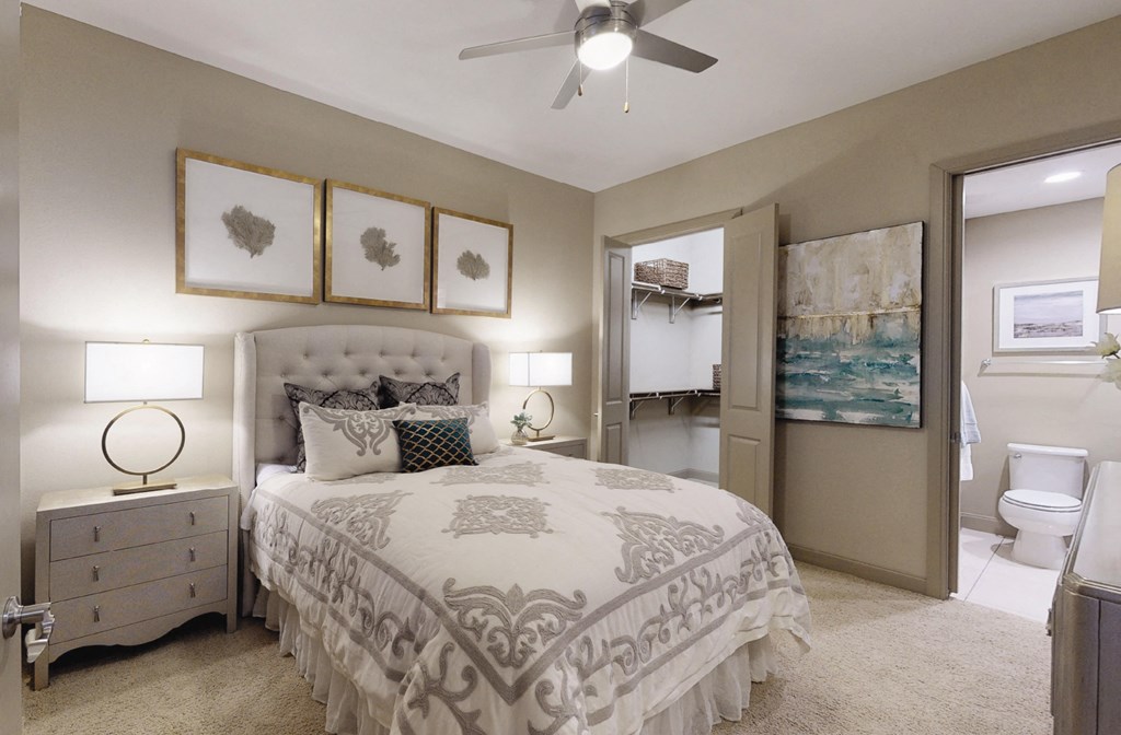 Master bedroom to accommodate a king-size bed and dresser with walk-in closet and master bathroom.