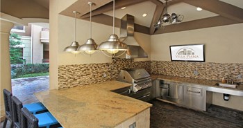 Luxury apartments with outdoor grilling station, granite bar top, and granite countertop at Villa Piana Apartments in Dallas - Photo Gallery 17