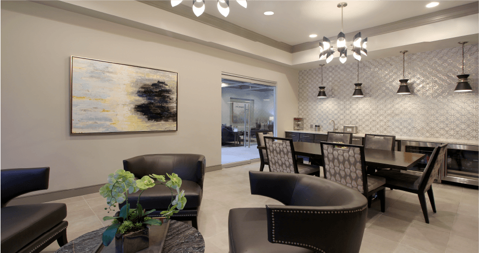 Gated apartment community near the Galleria with luxury clubhouse and resident lounge, free wi-fi, and meeting room.