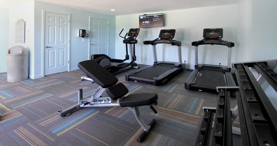 Remodeled fitness center, 24-hour fitness center at Alpine Village Apartments in La Vista, Nebraska