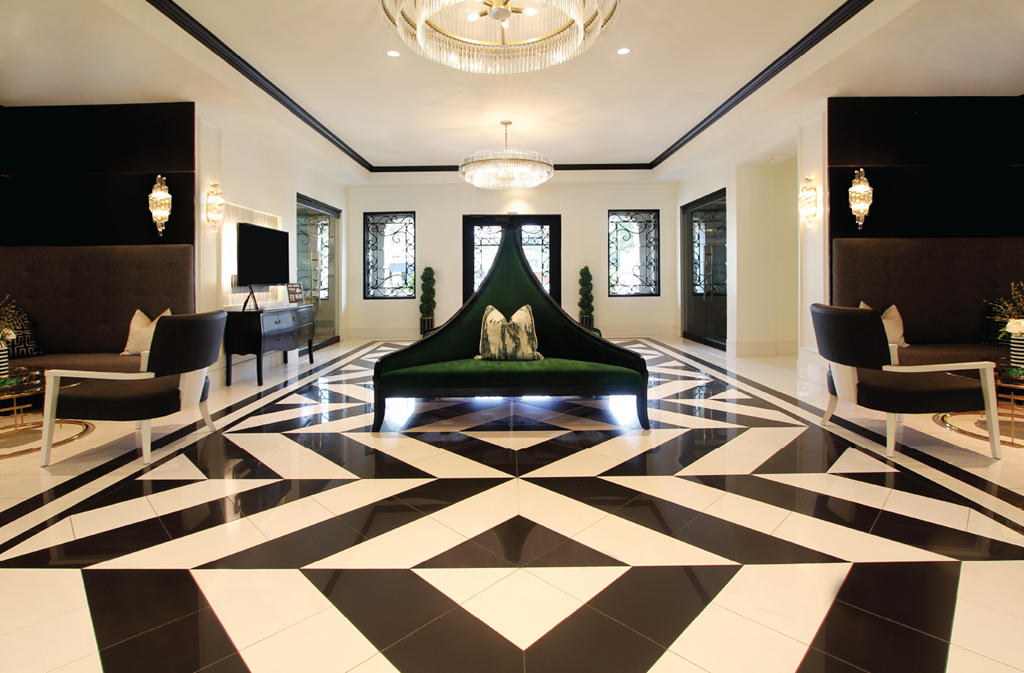 Luxury clubhouse at Le Palais Apartments in Houston.