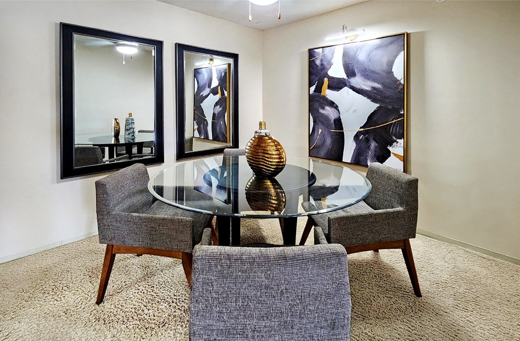 Spacious dining room at Claremont Apartments in Minnetonka Minnesota.