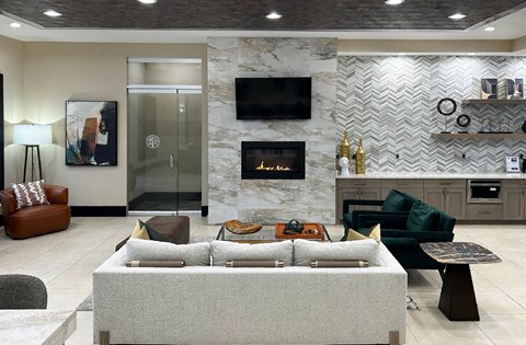 Modern luxury club house at Claremont Apartments in Minnetonka Minnesota