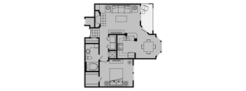 A black and white image of a floor plan for a house.