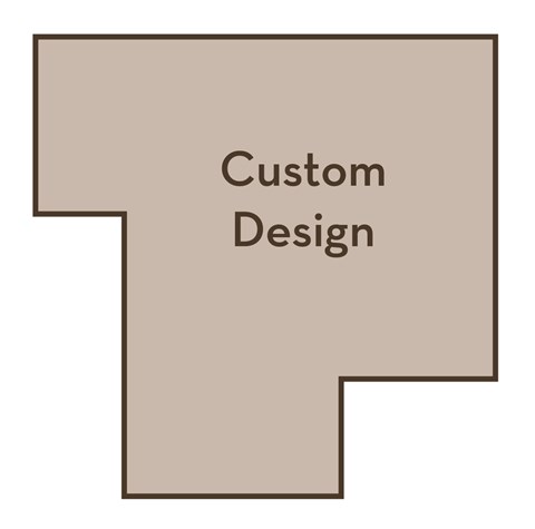 A brown puzzle piece with the words "Custom Design" written on it.