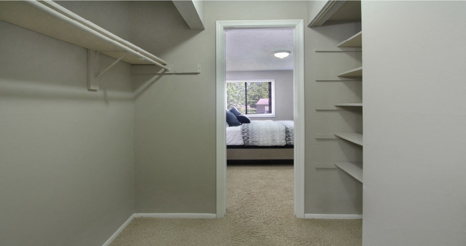 Huge walk-in closet in the master bedroom at Inwood Apartments in La Vista, Nebraska
