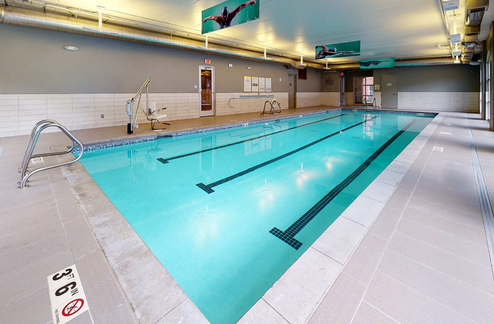 Luxury apartments with indoor exercise pool and multi-level fitness center at Luxembourg Apartments in Bloomington Minnesota