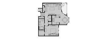 A black and white image of a floor plan of a house.