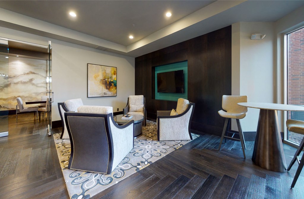 Luxury apartments with resident lounge, coffee bar, free wi-fi, internet café, conference room and catering room at Luxembourg Apartments in Bloomington Minnesota