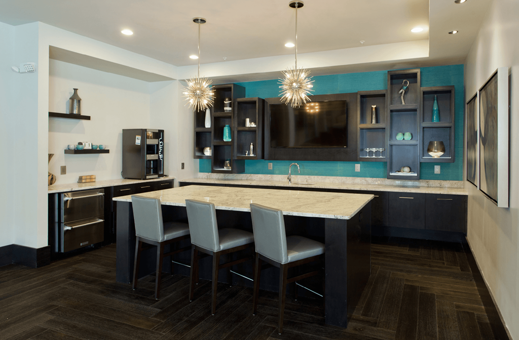 Luxury apartments with resident lounge, coffee bar, free wi-fi, internet café, conference room and catering room at Luxembourg Apartments in Bloomington Minnesota