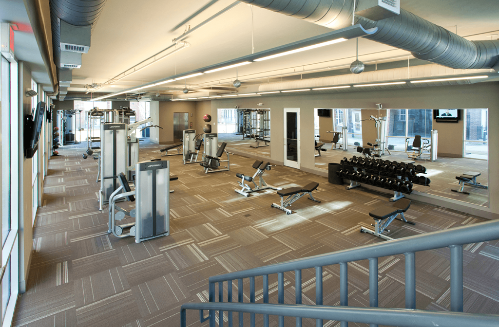 Luxury apartments in Bloomington Minnesota with multi-level fitness center at Luxembourg Apartments