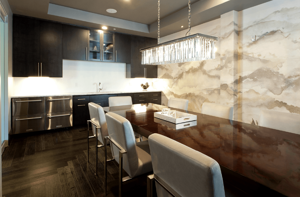 Luxury apartments with resident lounge, coffee bar, free wi-fi, internet café, conference room and catering room at Luxembourg Apartments in Bloomington Minnesota