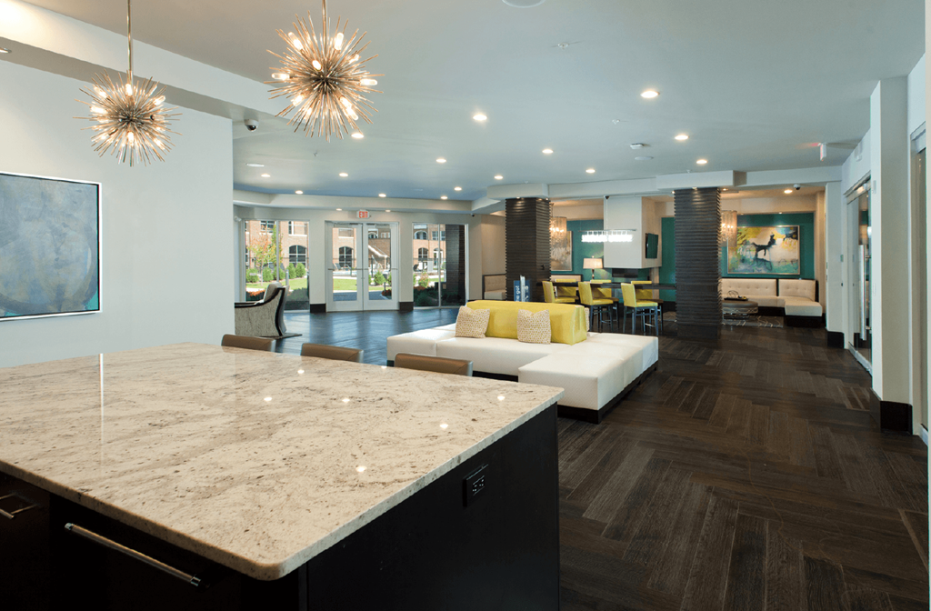 Luxury apartments with resident lounge, coffee bar, free wi-fi, internet café, conference room and catering room at Luxembourg Apartments in Bloomington Minnesota