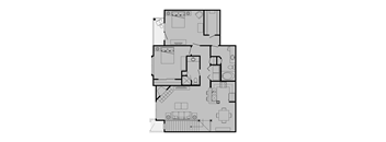 A black and white image of a floor plan for a house.