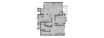 A floor plan of a house with a kitchen, living room, dining room, and multiple bathrooms.