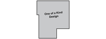 A graphic with text that reads "One of a Kind Design".